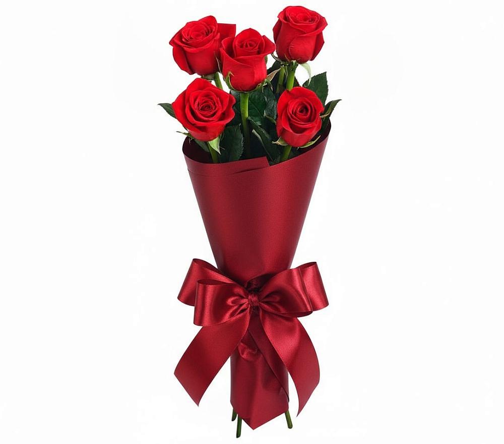 Букет 5 Красных роз Эдлесс Лав в Суде