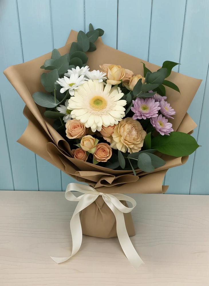 Букет цветов из: Герберы и Хризантемы в Суде