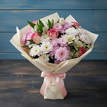 Букет цветов из:  Хризантемы, Альстромерии и Розы в Суде