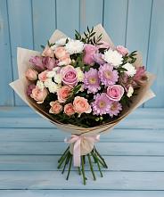 Букет цветов из:  Хризантемы, Розы и Альстромерии в Суде