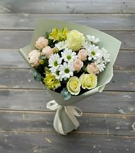 Букет цветов из:  Альстромерии, Розы и Хризантемы в Суде
